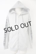 【WINTERセール】LUXE／R パーカー.袖ジャガードラインジップアップ /グレー/L T-22-12-21-014-LU-to-YM-ZT466