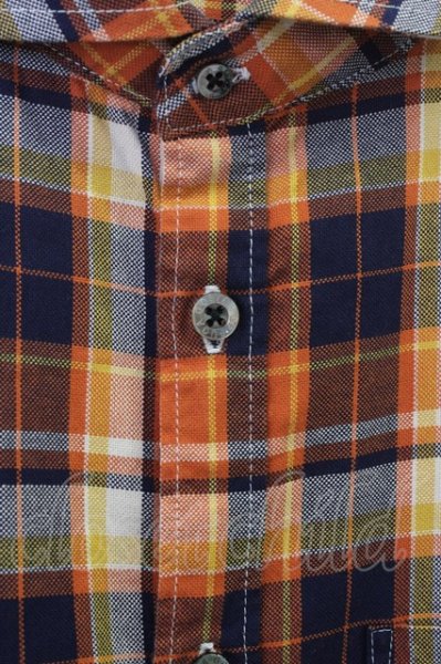 画像3: GOSTAR DE FUGA シャツ.TakeOverワイドカラーOXチェック /オレンジ/46 T-22-12-21-002-GO-sh-YM-ZT132 (3)