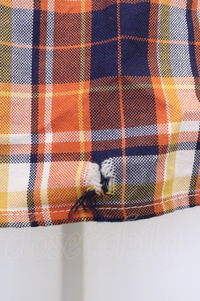 画像4: GOSTAR DE FUGA シャツ.TakeOverワイドカラーOXチェック /オレンジ/46 T-22-12-21-002-GO-sh-YM-ZT132 (4)