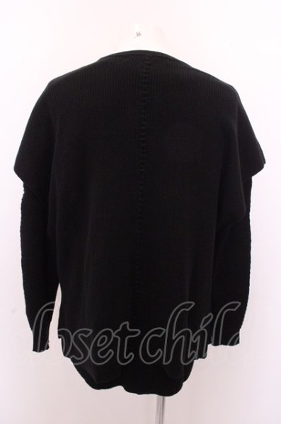 画像5: NO ID. BLACK カットソー.コットンニットレイヤードＰＯ プルオーバー /ブラックｘホワイト/ONE O-22-12-22-020-NO-sh-YM-ZT170 (5)