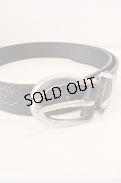 画像2: FUGA ベルト.クロコレザー /シルバーｘブラック/44 O-22-12-26-075-FU-za-YM-ZT-ML001 (2)