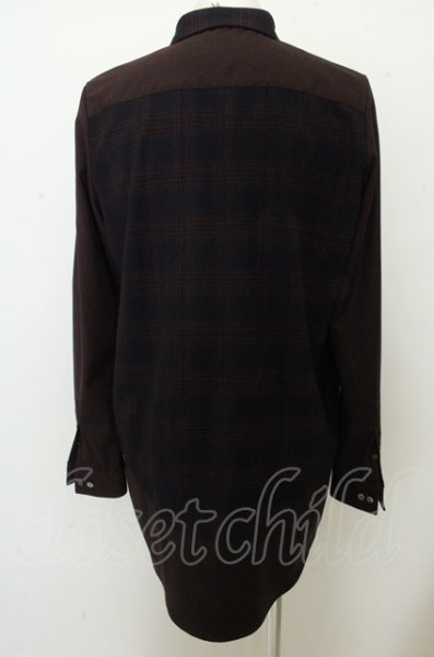 画像2: NO ID. BLACK シャツ.マルチパターンロング /ワイン/1 O-22-12-26-047-NO-sh-YM-ZT017 (2)