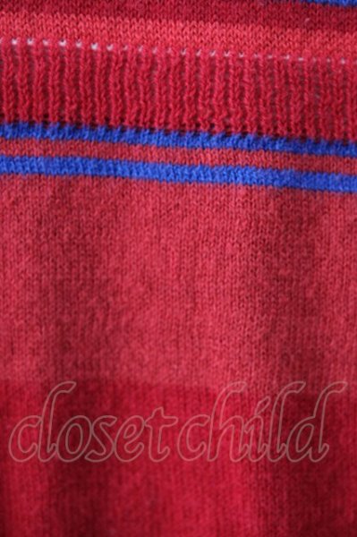 画像3: GOSTAR DE FUGA ニット.ランダムボーダーVネックニット /レッド/44 T-22-12-27-004-GO-to-YM-ZT225 (3)