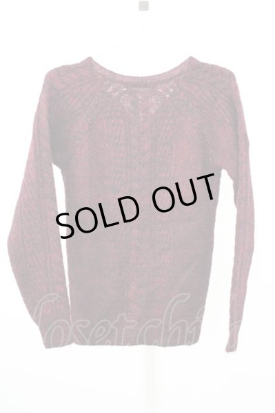 画像2: FUGA ニット.ケーブル編みVネック /レッド/44 T-22-12-27-005-FU-to-YM-ZT225 (2)