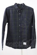 【WINTERセール】GOSTAR DE FUGA シャツ.Kies ブラックウォッチチェック /グリーン/46 T-22-12-27-012-GO-sh-YM-ZT195