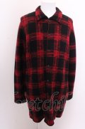 【WINTERセール】NO ID. BLACK シャツ.コットンニットロング /レッド/2 O-22-12-28-025-NO-sh-YM-ZT070