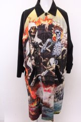 【WINTERセール】KIDILL コート.Inferno Wide Coat /ブラックｘパターン/46 O-22-12-28-033-ET-ou-YM-ZT145