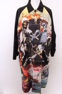 【WINTERセール】KIDILL コート.Inferno Wide Coat /ブラックｘパターン/46 O-22-12-28-033-ET-ou-YM-ZT145