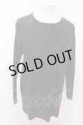 【SALE】NO ID. BLACK カットソー.シンセティックレザー切替ルーズPOプルオーバー /ブラック/2 O-22-12-28-044-NO-to-YM-ZT-ML012