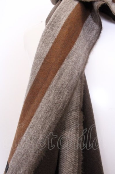 画像2: NO ID. マフラー.ライン大判 /モス/ O-22-12-30-091w-1-za-NO-m-YM-ZT342 (2)