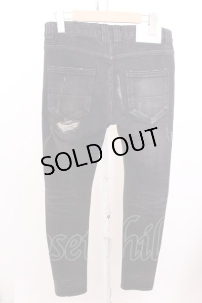 画像2: NO ID. BLACK パンツ.ストレッチデニムダメージスキニー /ブラック/1 O-22-12-30-028-NO-pa-YM-ZT374 (2)