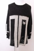 【WINTERセール】NO ID. BLACK ニット.モヘヤニットNO-JQ-BIGプルオーバー /ブラック/ONE O-22-12-30-004-NO-to-YM-ZT149