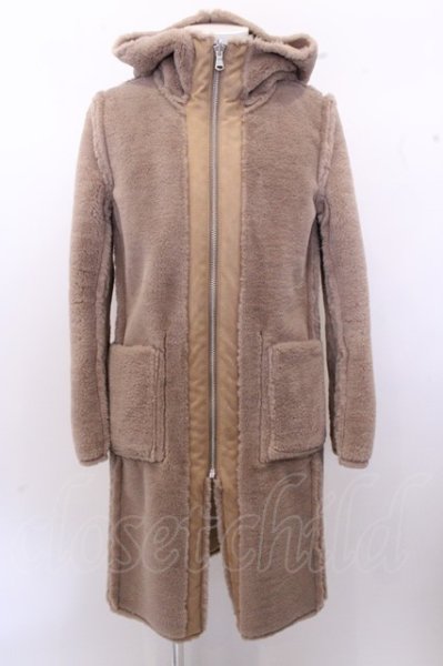 画像3: NO ID. BLACK コート.フェイクムートンリバーシブルフーデッド /キャメルｘブラウン/1 O-23-01-08-048-NO-ou-YM-ZT-M105 (3)