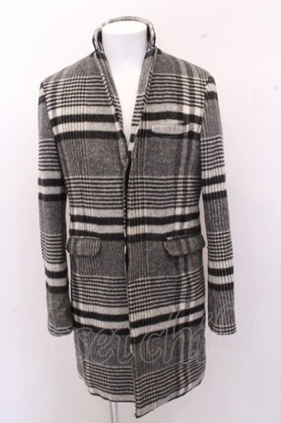 画像2: DEAN&McQUEEN コート.NOTHINGHAM【ノッティンガム】チェックチェスターフィールド /ブラック/2 O-23-01-08-052-DE-ou-YM-ZT-M104 (2)