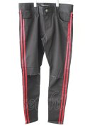 【WINTERセール】Black by VANQUISH パンツ.CRASH SIDE 2 LINEトルコパワーストレッチスキニーデニム /ブラック/34 T-23-01-13-015-Bl-pa-KN-ZT116