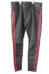 【WINTERセール】Black by VANQUISH パンツ.CRASH SIDE 2 LINEトルコパワーストレッチスキニーデニム /ブラック/34 T-23-01-13-015-Bl-pa-KN-ZT116