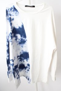 NO ID.BLACK カットソー.サテンキリカエドルマンスリーブロンＴ /ホワイト/ONE T-23-01-14-003-NO-to-KN-ZT129