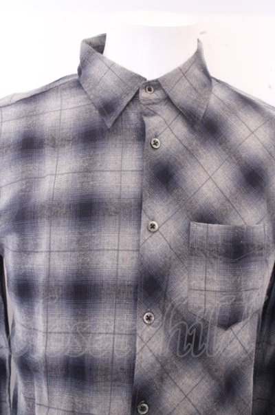 画像2: 【WINTERセール】GOSTAR DE FUGA シャツ.長袖チェック'20SS /グレイ/46 O-23-01-22-027-GO-sh-YM-ZT159