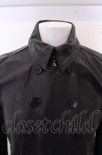 画像2: NO ID. コート.ラムレザーWブレスト /ブラック/2 O-23-01-22-002-NO-ou-YM-ZT-ML011 (2)