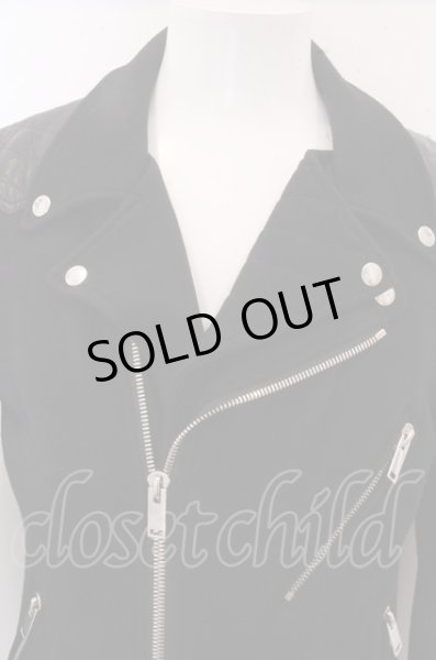 画像2: Moonage Devilment(清春) ジャケット.カウショルダーダブルライダース /ブラック/46 O-23-01-22-020-Mo-ja-YM-ZT-M125 (2)