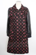 【WINTERセール】million dollar orchestra コート.heii monogram トレンチ /ブラック×レッド/1 T-23-01-25-008-MI-ja-KN-ZT-ML032