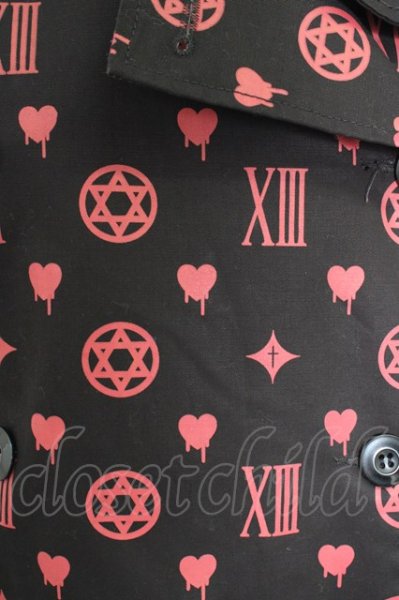 画像5: million dollar orchestra コート.heii monogram トレンチ /ブラック×レッド/1 T-23-01-25-008-MI-ja-KN-ZT-ML032 (5)