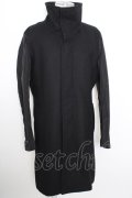 【WINTERセール】NO ID. コート.チェンジングスリーブハイカラー比翼 /ブラック/2 T-23-01-25-011-NO-ou-KN-ZT-M107
