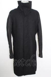 【WINTERセール】NO ID. コート.チェンジングスリーブハイカラー比翼 /ブラック/2 T-23-01-25-011-NO-ou-KN-ZT-M107