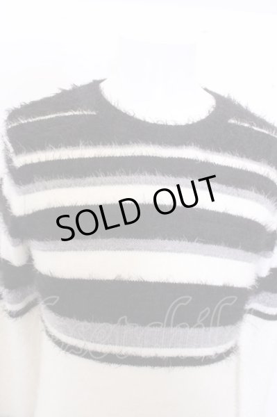 画像2: BUFFALO BOBS ニット.MUKKU-CREW(ムック-クルー)フェザーモールクルーネック /ホワイトｘブラック/1〜2 O-23-01-26-057-BU-ts-YM-ZT117 (2)