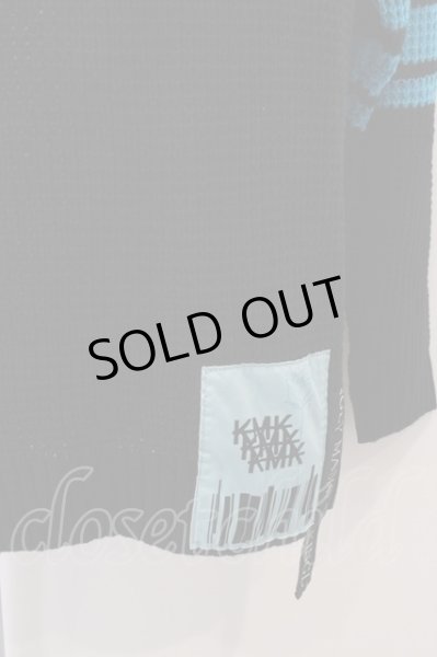 画像2: KMK(KINGLY MASK) ニット.カラーラインワッフル /ブラックｘブルー/M O-23-01-26-060-KM-to-YM-ZT080 (2)