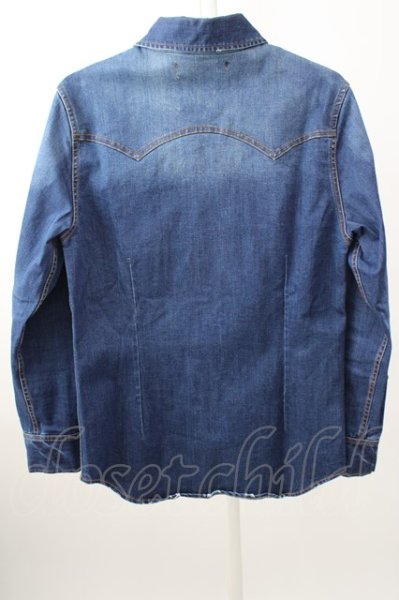 画像2: CAMBIO シャツ.ダメージウエスタンデニム /インディゴ/M T-23-02-03-003-CA-sh-KN-ZT376 (2)