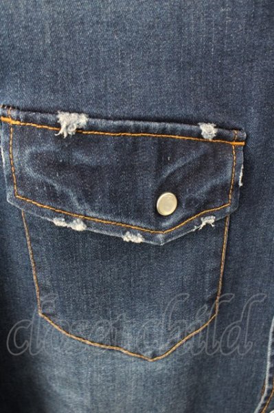 画像4: CAMBIO シャツ.ダメージウエスタンデニム /インディゴ/M T-23-02-03-003-CA-sh-KN-ZT376 (4)