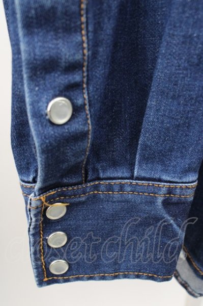 画像5: CAMBIO シャツ.ダメージウエスタンデニム /インディゴ/M T-23-02-03-003-CA-sh-KN-ZT376 (5)