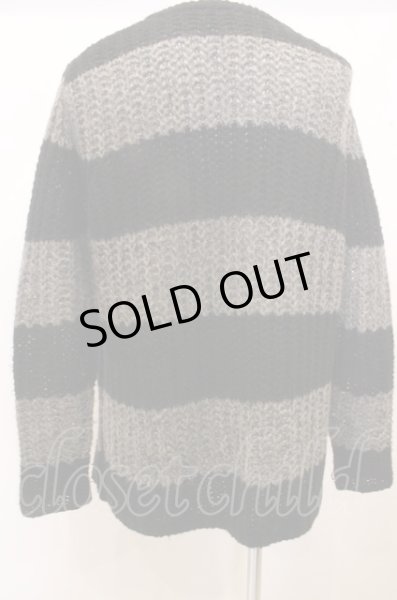 画像3: glamb カーディガン.ローゲージボーダーニット /ブラックｘグレー/1 O-23-02-06-017-SI-to-YM-ZT231 (3)