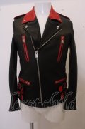 【WINTERセール】Moonage Devilment(清春) ジャケット.コンビレザーダブルライダース /ブラックｘレッド/44 O-23-02-14-026-Mo-ja-YM-ZT-ML024