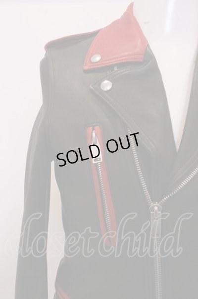 画像3: Moonage Devilment(清春) ジャケット.コンビレザーダブルライダース /ブラックｘレッド/44 O-23-02-14-026-Mo-ja-YM-ZT-ML024