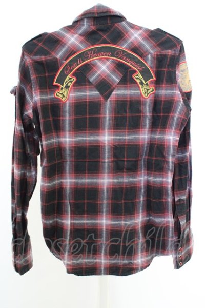 画像2: 【WINTERセール】VANQUISH GOLD シャツ.エンブレム /レッド/44 T-23-02-17-004-VA-sh-KN-ZT031