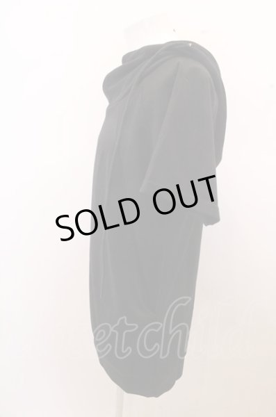 画像3: anko ROCK パーカー.ボリュームフード変形半袖 /ブラック/ O-23-02-17-005-an-to-YM-ZT293 (3)