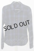 【SALE】NO ID. シャツ.C起毛オンブレーチェックショートカラーSH /ネイビー/2 T-23-02-28-005-NO-sh-KN-ZT054