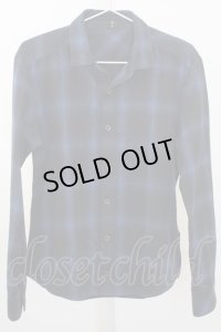 【SALE】NO ID. シャツ.C起毛オンブレーチェックショートカラーSH /ネイビー/2 T-23-02-28-005-NO-sh-KN-ZT054