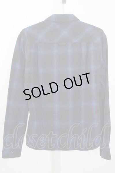 画像2: NO ID. シャツ.C起毛オンブレーチェックショートカラーSH /ネイビー/2 T-23-02-28-005-NO-sh-KN-ZT054 (2)