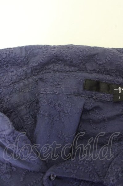 画像8: NO ID. シャツ.花柄刺繍ショートカラー /ブルーグレー/1 T-23-02-28-006-NO-sh-KN-ZT161 (8)