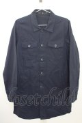 【WINTERセール】NO ID. シャツ.CツイルミリタリーロングSH /ネイビー/1 T-23-02-28-007-NO-sh-KN-ZT161