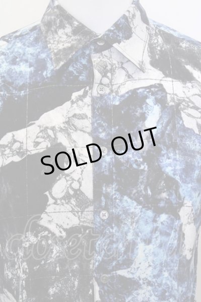 画像2: TORNADO MART シャツ.ワールドマッププリント /ブルーｘホワイト/M O-23-03-01-051-TO-sh-YM-ZT274 (2)