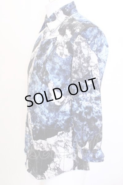 画像3: TORNADO MART シャツ.ワールドマッププリント /ブルーｘホワイト/M O-23-03-01-051-TO-sh-YM-ZT274 (3)