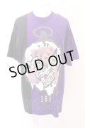 【SALE】KMK(KINGLY MASK) Tシャツ.懐中時計バイカラー /ブラック×パープル/ O-23-03-01-065-KM-ts-IG-ZT258
