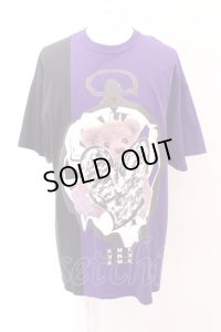 KMK(KINGLY MASK) Tシャツ.懐中時計バイカラー /ブラック×パープル/ O-23-03-01-065-KM-ts-IG-ZT258