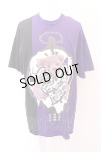 【SALE】KMK(KINGLY MASK) Tシャツ.懐中時計バイカラー /ブラック×パープル/ O-23-03-01-065-KM-ts-IG-ZT258