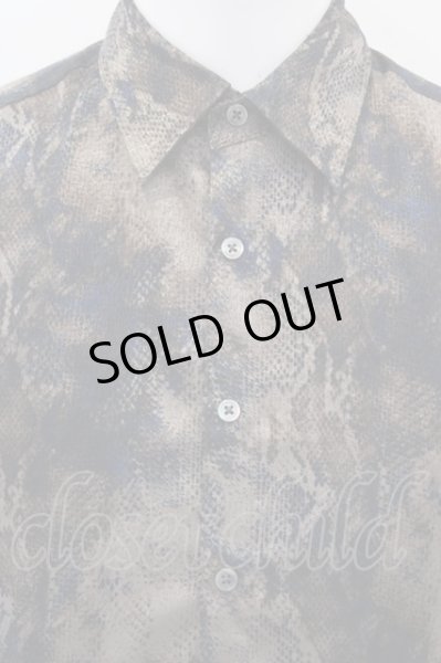 画像2: TORNADO MART シャツ.パイソンプリント /ブラウンｘネイビー/M O-23-03-01-070-TO-sh-YM-ZT258 (2)