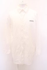 【SALE】KMK(KINGLY MASK) シャツ.ロゴ刺繍 /ホワイト/ O-23-03-01-081-KM-sh-IG-ZT257